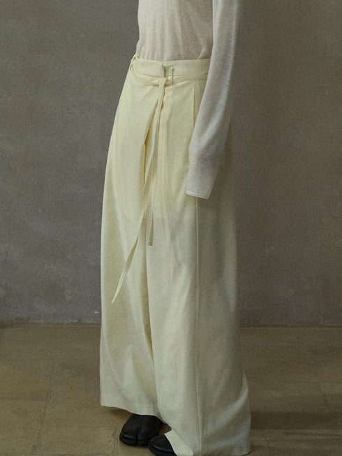 Eren Pantalon Croisé en Laine Douce