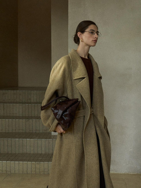 Echelon Manteau en Laine à Encoches