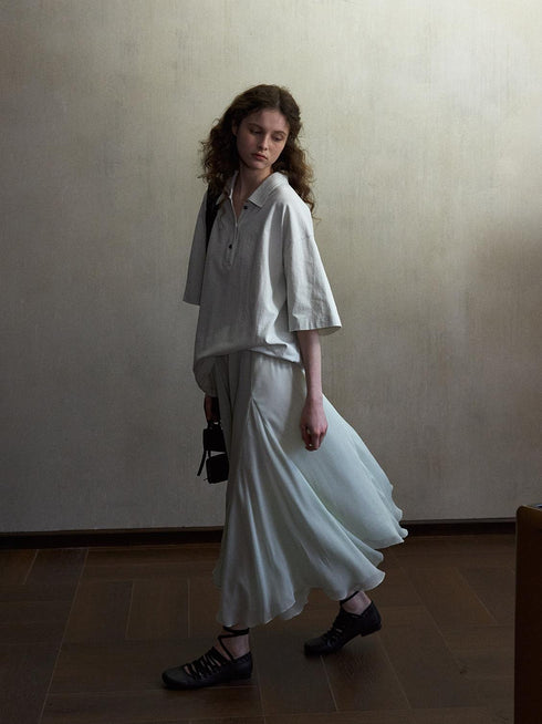 Inkveil Drape Gathered Skirt
