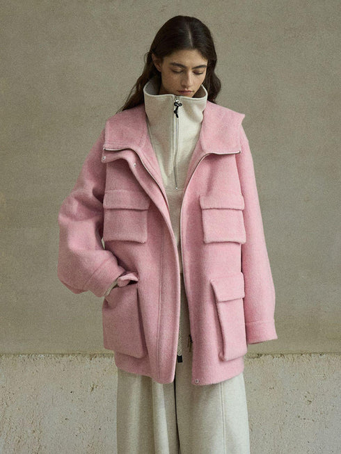 Axis Manteau en Laine Réversible