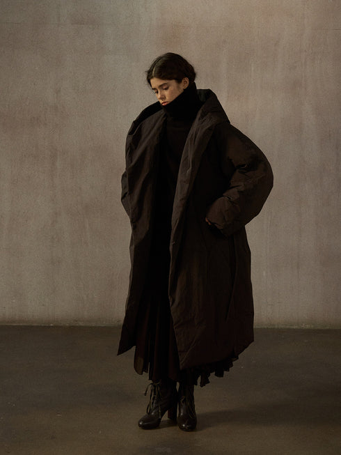 Lumen Manteau Long Matelassé à Capuche