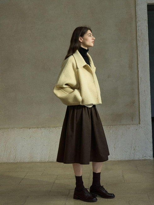 Manteau en laine double face Facet