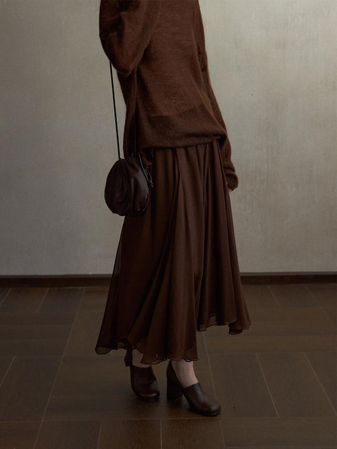 Inkveil Drape Gathered Skirt