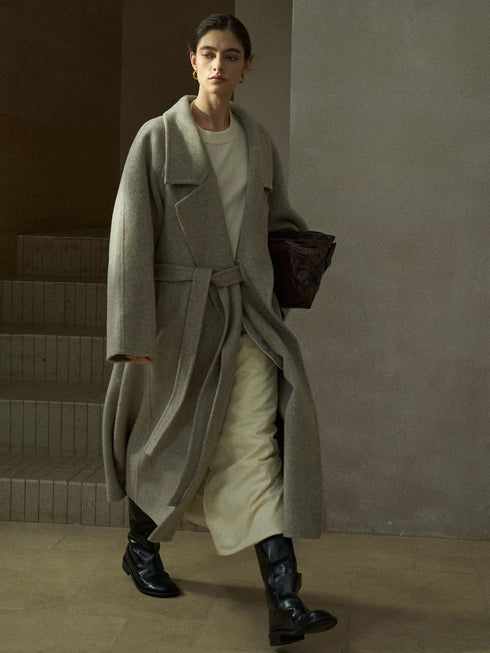 Echelon Manteau en Laine à Encoches