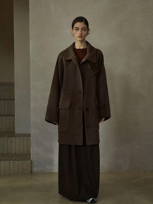 Nimbus Double-Faced Raglan Wool Coat