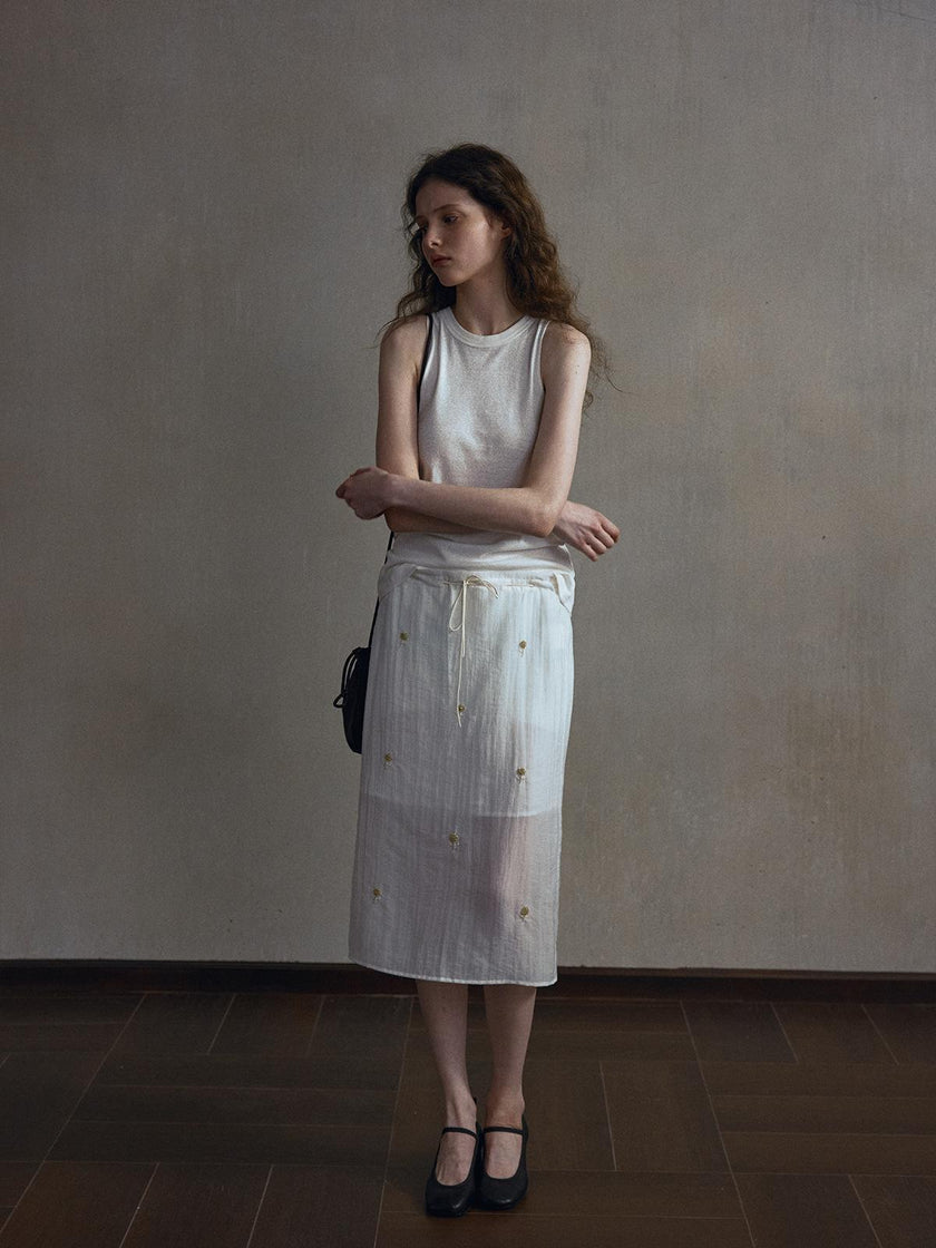 Sienna Drift Linen-Blend Skirt