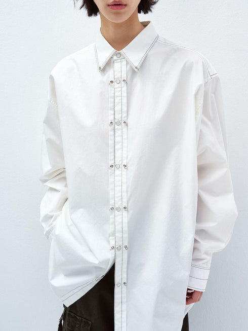 Camicia sagomata con bottoni a pressione