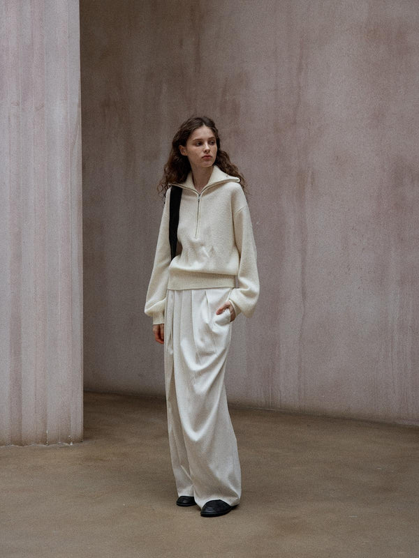 Veloria Wool Lapel Pullover