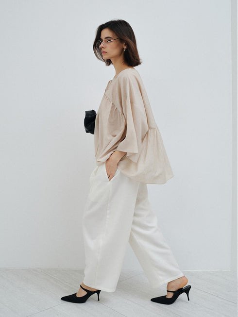 Pantalon Inkveil en mélange de lin