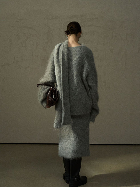 Suri Alpaca Scarf-Collar Knit