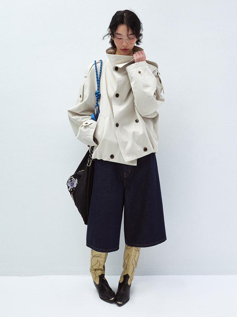 Fold Collar Trench Jacket