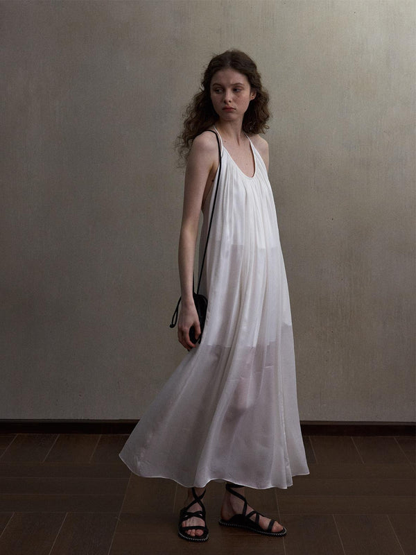 Nightfall Column Gathered Dress