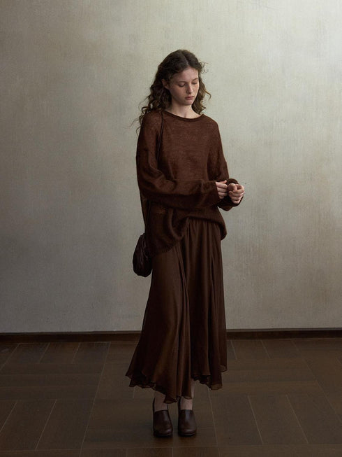 Inkveil Drape Gathered Skirt