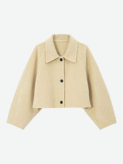 Manteau en laine double face Facet