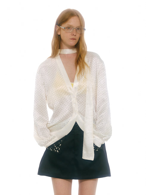Blouse Transparente Argentée