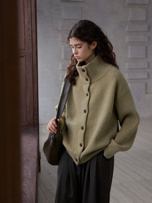 Pull cardigan en laine Glyph