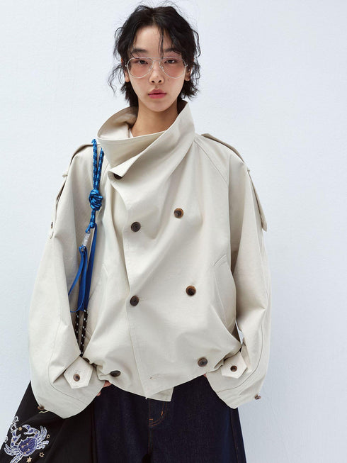 Fold Collar Trench Jacket