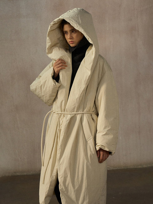 Lumen Manteau Long Matelassé à Capuche
