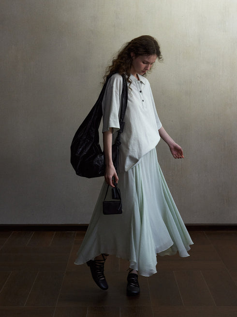 Inkveil Drape Gathered Skirt