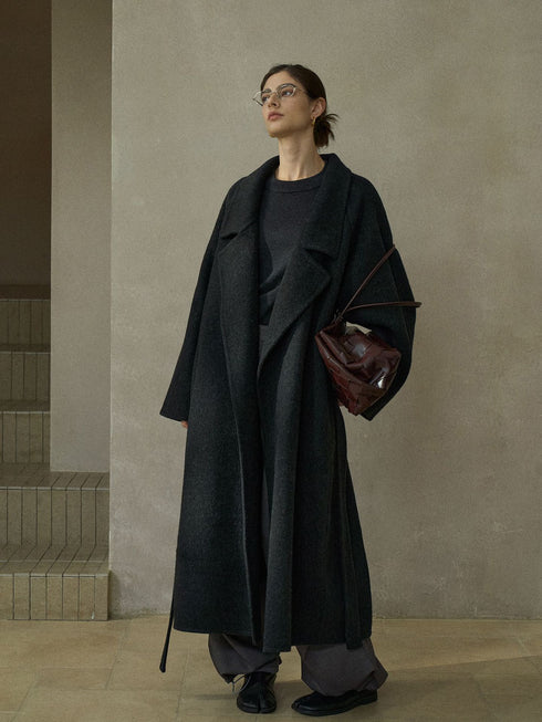 Echelon Manteau en Laine à Encoches