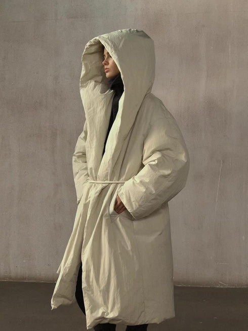 Lumen Manteau Long Matelassé à Capuche