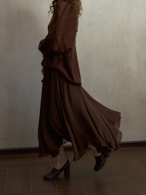 Inkveil Drape Gathered Skirt