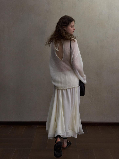 Inkveil Drape Gathered Skirt