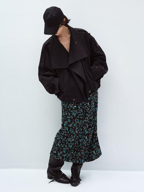 Fold Collar Trench Jacket