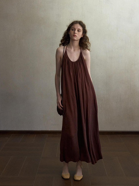 Nightfall Column Gathered Dress