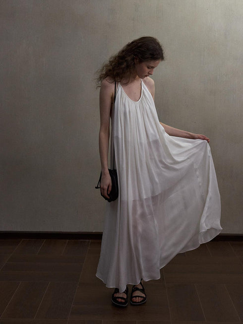 Nightfall Column Gathered Dress