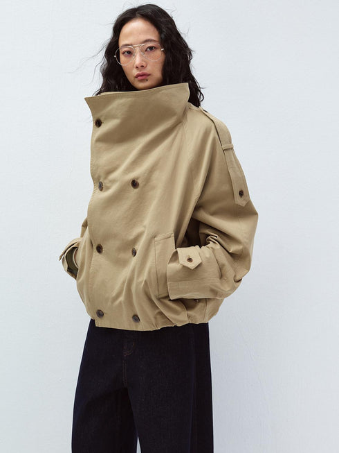 Fold Collar Trench Jacket