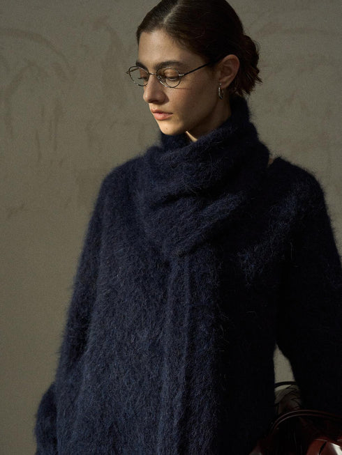 Suri Alpaca Scarf-Collar Knit