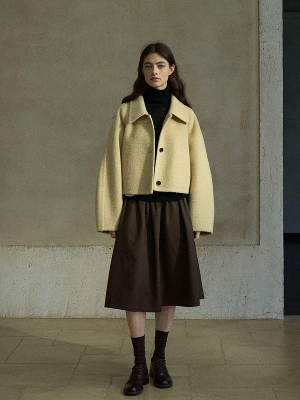 Facet Double-Faced Wool Coat