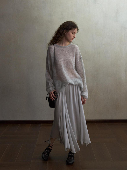 Inkveil Drape Gathered Skirt