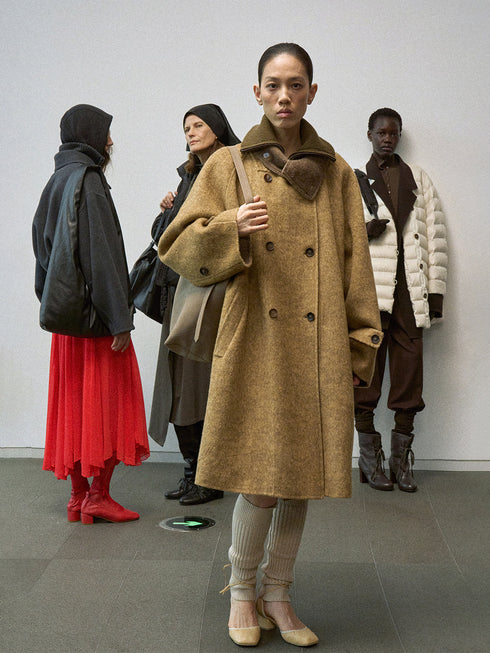 Fjord Manteau en Laine Réversible