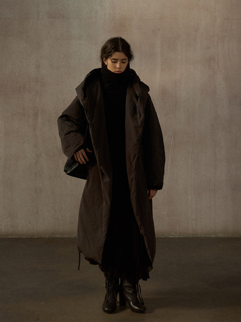 Lumen Manteau Long Matelassé à Capuche