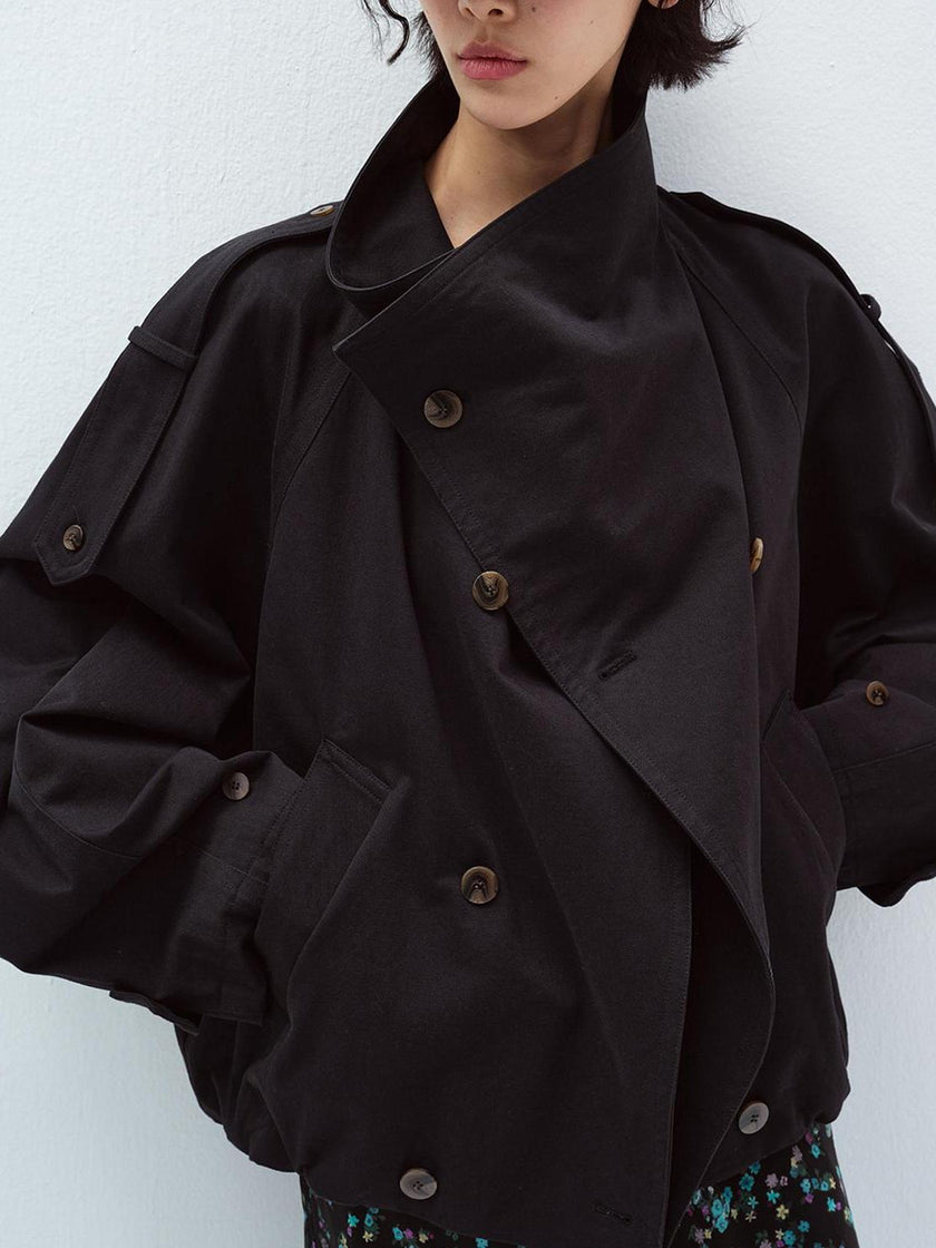 Fold Collar Trench Jacket