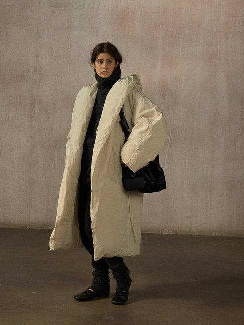 Lumen Manteau Long Matelassé à Capuche