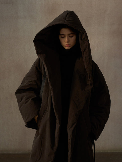 Lumen Manteau Long Matelassé à Capuche