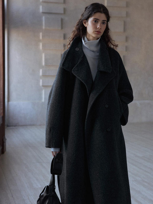 Corvian Wool Stand-Collar Coat