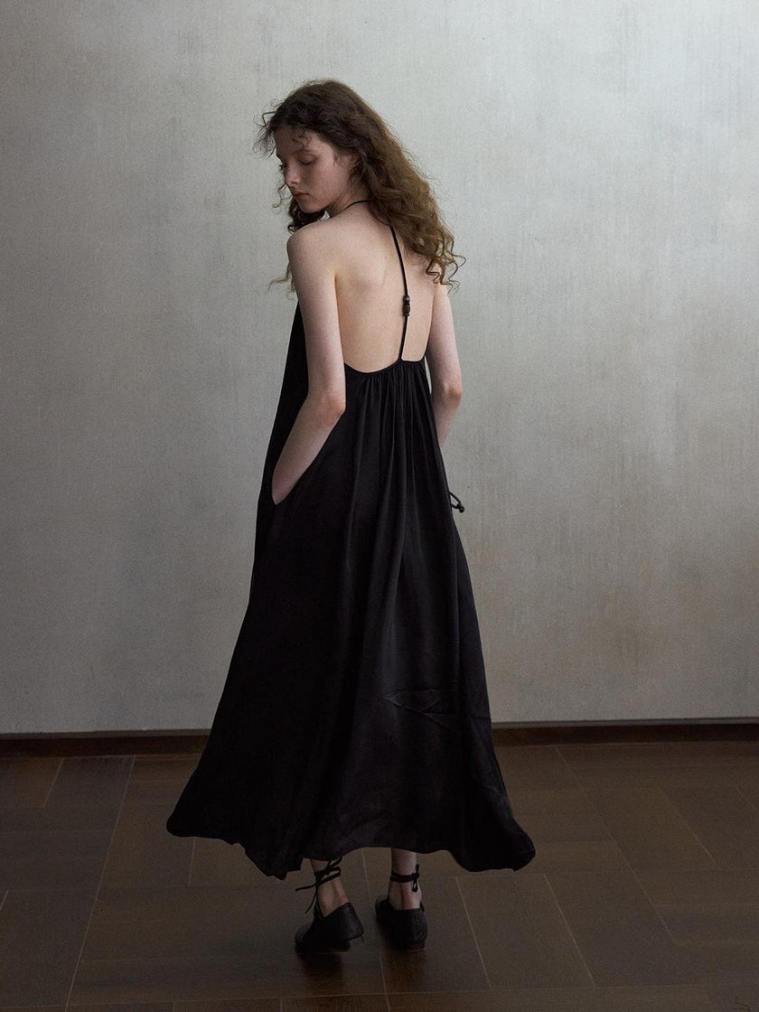 Nightfall Column Gathered Dress