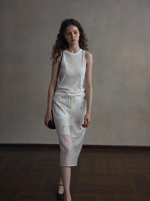 Sienna Drift Linen-Blend Skirt