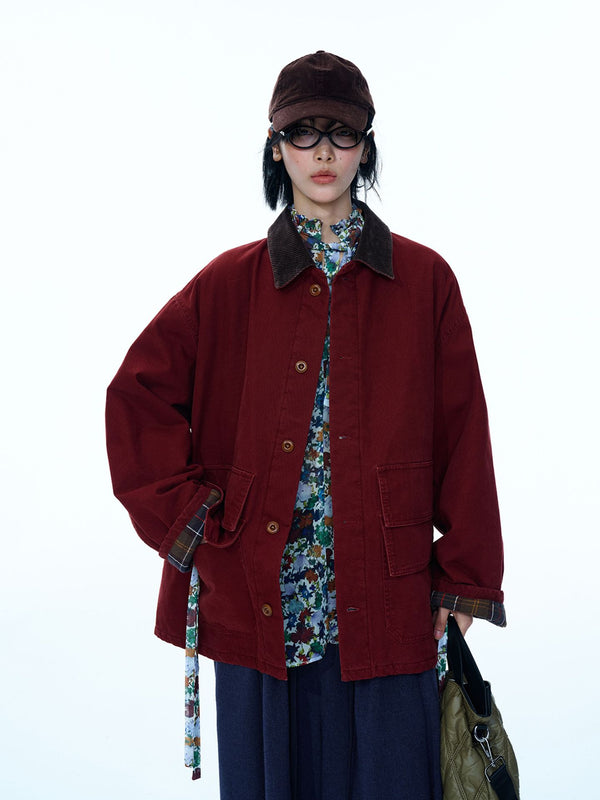 Harbor Contrast-Collar Wool-Blend Jacket