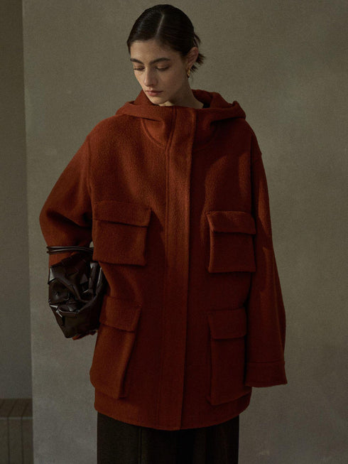 Axis Manteau en Laine Réversible