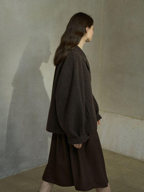 Manteau en laine Nova à encolure crantée