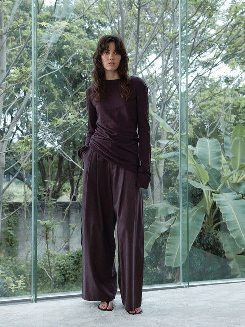 Sable Linen Ruche Pullover