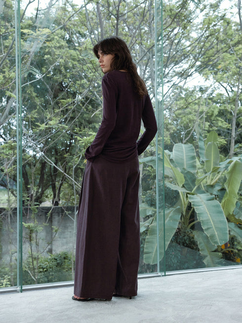 Sable Linen Ruche Pullover