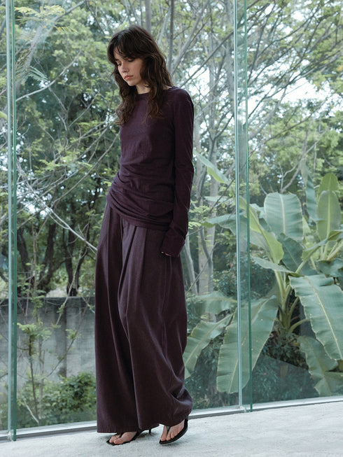 Sable Linen Ruche Pullover