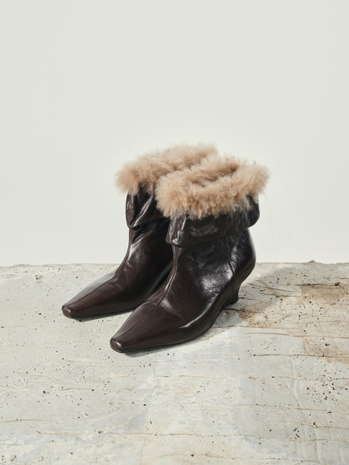 Ylva Wool-Cuff Boots