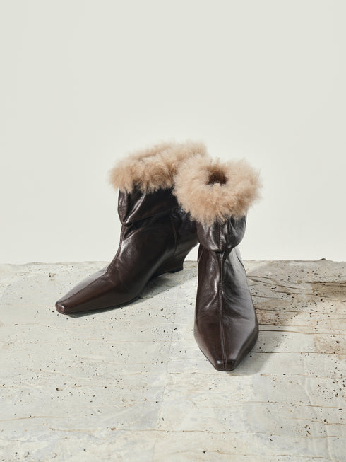 Ylva Wool-Cuff Boots